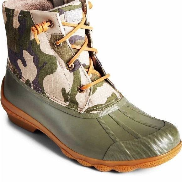 NWB Sperry Syren Gulf Camo Driftwood Waterproof Rubber Duck Boot Various Sizes. - Picture 7 of 7